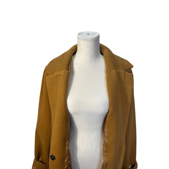 Camel Longline Over Coat Women’s Medium Minimalist Quiet Luxury 90s Old Money - Picture 16 of 16